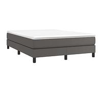 vidaXL Cadre de Lit, Lit Rembourré, Lit Double avec Sommier à Lattes, Lit Adulte de Chambre à Coucher, Moderne, Gris 140x190 cm Similicuir