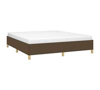 vidaXL Cadre de Lit, Lit Rembourré, Lit Double avec Sommier à Lattes, Lit Adulte de Chambre à Coucher, Moderne, Marron Foncé 180x200 cm Tissu