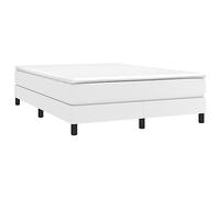 Cadre de Lit, Lit Rembourré, Lit Double avec Sommier à Lattes, Lit Adulte de Chambre à Coucher, Moderne, Blanc 140x190 cm Similicuir