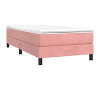 3120753 vidaXL Sommier à ressorts de lit Rose 90x200 cm Velours