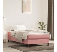 vidaXL Cadre de Lit, Lit Rembourré, Lit Simple avec Sommier à Lattes, Lit Adulte de Chambre à Coucher Intérieur, Moderne, Rose 80x200 cm Velours