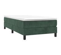 3120751 vidaXL Sommier à ressorts de lit Vert foncé 90x200 cm Velours