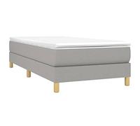 3120582 vidaXL Sommier à ressorts de lit Gris clair 90x200 cm Tissu