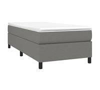 3120823 vidaXL Sommier à ressorts de lit Gris foncé 90x190 cm Tissu