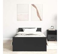 Vidaxl Cadre De Lit Sans Matelas Noir 100x200 Cm Bois D'ingénierie Marron