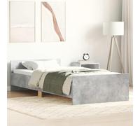 vidaXL Cadre de Lit, Lit Simple avec Sommier à Lattes, Lit Adulte, Meuble de Chambre à Coucher, Moderne, Gris Béton 90x200 cm Bois d'Ingénierie