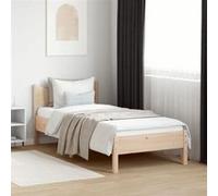 Lit Adulte vidaXL, Cadre de Lit Simple avec Sommier à Lattes, 75x190 cm, Bois de Pin Massif, Meuble de Chambre à Coucher, Moderne, Naturel