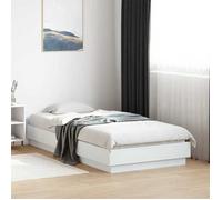 vidaXL Cadre de Lit, Lit Simple avec Sommier à Lattes, Lit Adulte, Meuble de Chambre à Coucher, Moderne, Blanc 90x190 cm 839630