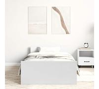 vidaXL Cadre de lit blanc 90x190 cm bois d'ingénierie 835939