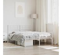 Vidaxl Cadre De Lit M¿¿Tal Avec T¿ºte De Lit/Pied De Lit Blanc 140x200cm Blanc