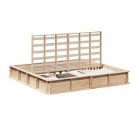 vidaXL Lit plateforme 3385706 180 x 200 cm en pin massif marron, moderne, rangements à levage