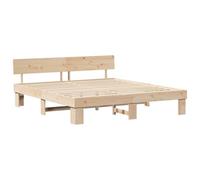 vidaXL Cadre de lit Marron 180 x 200 cm Bois Massif en pin, Aménagement Moderne de Chambre, Cadre de lit rectangulaire, mobilier en Bois, Structure en pin Confortable et élégante.