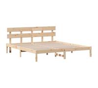 vidaXL Cadre de lit Marron 180X200 cm en pin Massif pour Une Chambre au Design Minimaliste, Robuste, Simple à Monter, Pas Besoin de boxspring, Cadre en Bois Naturel pour Adultes