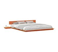 vidaXL Cadre de lit 200 x 200 cm Bois Marron - Ensemble chambre moderne avec table de chevet
