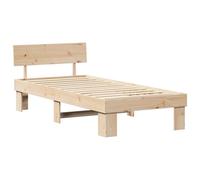 vidaXL Cadre de lit Marron 90 x 190 cm Bois Massif en pin, Aménagement Moderne de Chambre, Cadre de lit rectangulaire, mobilier en Bois, Structure en pin Confortable et élégante.