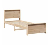 vidaXL Cadre de lit Marron 90 x 200 cm Bois d'ingénierie, Cadre de lit en pin Moderne, Design Minimaliste Robuste, Meuble qualité Fonctionnel et stylé