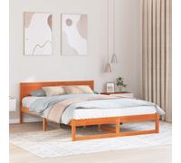 Vidaxl Cadre De Lit Marron Ciré Bois 140 X 200 Cm Simple Cadre De Lit