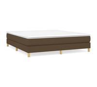 vidaXL Cadre de lit double rembourré 160x200 cm, sommier à lattes, tissu marron foncé