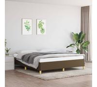 vidaXL Cadre de Lit, Lit Rembourré, Lit Double avec Sommier à Lattes, Lit Adulte de Chambre à Coucher, Moderne, Marron Foncé 180x200 cm Tissu