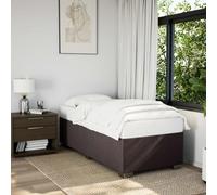 vidaXL Cadre de lit Marron foncé 90x200 cm Tissu, sommier, Cadre de lit Plateforme, Cadre de lit rembourré, Meuble de Chambre à Coucher
