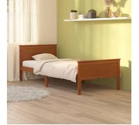 vidaXL Cadre de lit Marron miel Bois de pin massif 90x200 cm