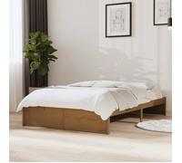 vidaXL Cadre de lit Marron miel Bois massif 120x190 cm Petit Double 814922