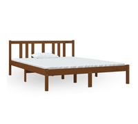 Vidaxl Cadre De Lit Marron Miel Bois Massif 140x190 Cm Marron
