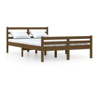 Vidaxl Cadre De Lit Marron Miel Bois Massif 140x190 Cm Marron