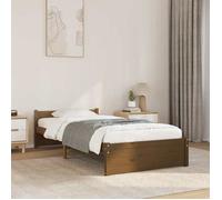 vidaXL Cadre de lit Marron miel Bois massif 75x190 cm Petit simple 815007