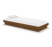 Vidaxl Cadre De Lit Marron Miel Bois Massif 75x190 Cm Petit Simple Marron