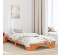 vidaXL Cadre de Lit Marron Vernis Bois 90 x 200 cm Simpliste