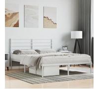 vidaXL Cadre de lit métal avec tête de lit blanc 120x190 cm 352365