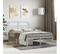 vidaXL Cadre de lit métal avec tête de lit blanc 120x190 cm 353681