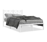 Vidaxl Cadre De Lit Métal Avec Tête De Lit Blanc 120x190 Cm Blanc