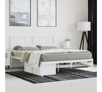vidaXL Cadre de lit métal avec tête de lit blanc 120x200 cm