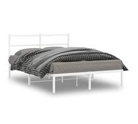 Vidaxl Cadre De Lit Métal Avec Tête De Lit Blanc 140x190 Cm Blanc
