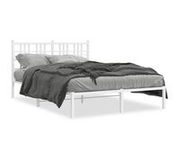 Vidaxl Cadre De Lit Métal Avec Tête De Lit Blanc 140x190 Cm Blanc