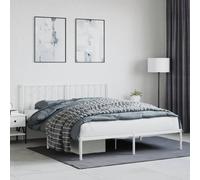 Vidaxl Cadre De Lit Métal Avec Tête De Lit Blanc 160x200 Cm Blanc