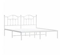 Cadre de lit métal VIDAXL 160x200 cm - Blanc - A lattes - Espace de rangement