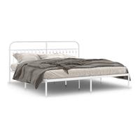 vidaXL Cadre de lit métal avec tête de lit blanc 200x200 cm