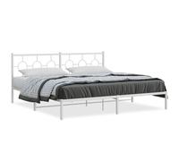 Vidaxl Cadre De Lit Métal Avec Tête De Lit Blanc 200x200 Cm Blanc