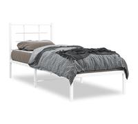 Vidaxl Cadre De Lit Métal Avec Tête De Lit Blanc 80x200 Cm Blanc
