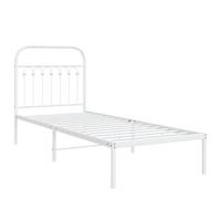 vidaXL Cadre de Lit Métal Avec Tête de Lit Blanc 80x200 cm, Simple, Meuble de Chambre à Coucher, d'Invité, en Métal, Sommier