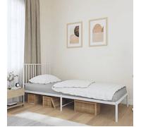 vidaXL Cadre de lit métal avec tête de lit blanc 90x190 cm 350923