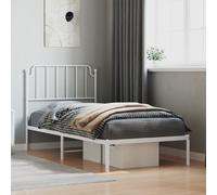 Vidaxl Cadre De Lit Métal Avec Tête De Lit Blanc 90x190 Cm Blanc