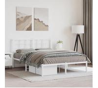 Vidaxl Cadre De Lit Métal Avec Tête De Lit Blanc 140x190 Cm Blanc
