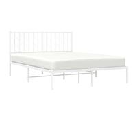 Vidaxl Cadre De Lit Métal Avec Tête De Lit Blanc 140x190 Cm Blanc