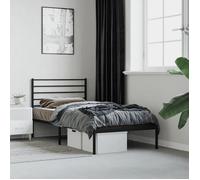vidaXL Cadre de lit métal avec tête de lit noir 100x190 cm 352313