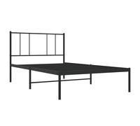 vidaXL Cadre de lit en métal avec tête de lit Noir 100x190 cm, lit simple avec sommier