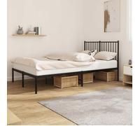 vidaXL Cadre de lit métal avec tête de lit noir 120x190 cm 350861